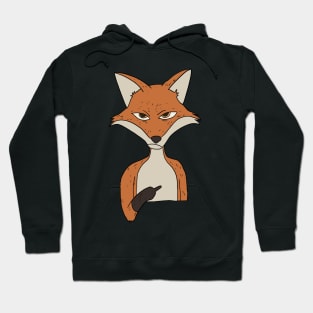 Grumpy Fox Holding Middle Finger Hoodie